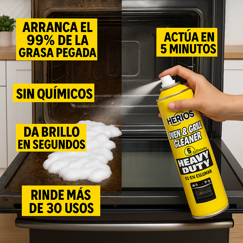 🚀 Oven Cleaner limpia la grasa en minutos y da brillo al instante
